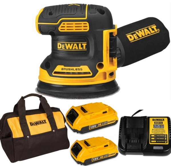 Máy chà nhám cầm tay Dewalt DCW210D2 20V-125mm( kèm 2 pin 2.0Ah+ sạc)