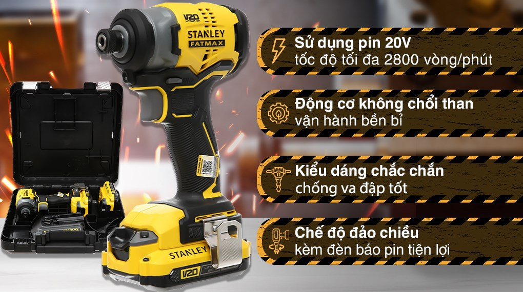 Tính Di Động và Tiện Lợi: Máy Vặn Vít Cầm Tay Stanley SBI810D2K-B1